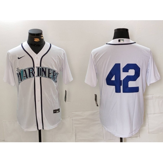 Men's Seattle Mariners #42 Jackie Robinson White Cool Base Stitched jersey - Ujersey