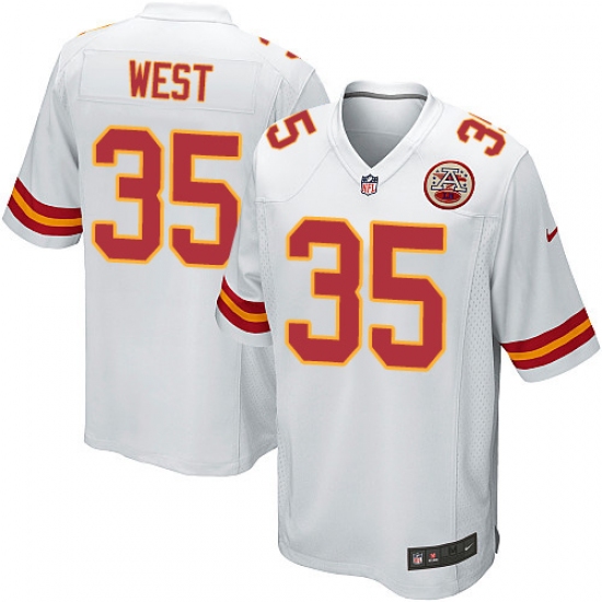Men's Nike Kansas City Chiefs #35 Charcandrick West Game White NFL Jersey - Ujersey