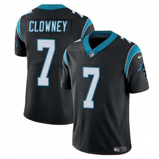 Men's Carolina Panthers #7 Jadeveon Clowney Black Vapor Limited Football Stitched Jersey - Ujersey