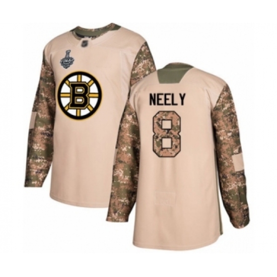 Youth Boston Bruins #8 Cam Neely Authentic Camo Veterans Day Practice 2019 Stanley Cup Final Bound Hockey Jersey - Ujersey