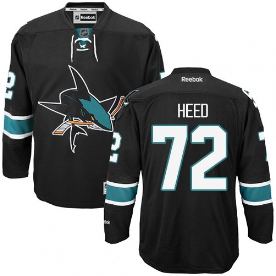 Youth Reebok San Jose Sharks #72 Tim Heed Premier Black Third NHL Jersey - Ujersey