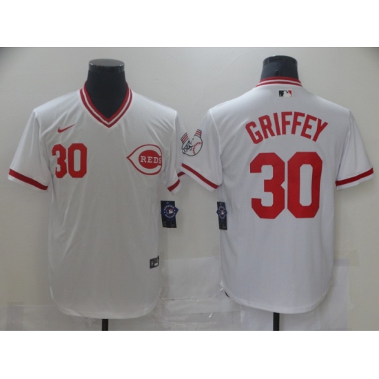 Men's Nike Cincinnati Reds #30 Ken Griffey White Authentic Jersey - Ujersey