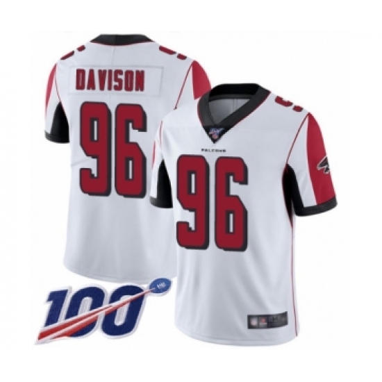 Youth Atlanta Falcons #96 Tyeler Davison White Vapor Untouchable Limited Player 100th Season Football Jersey - Ujersey