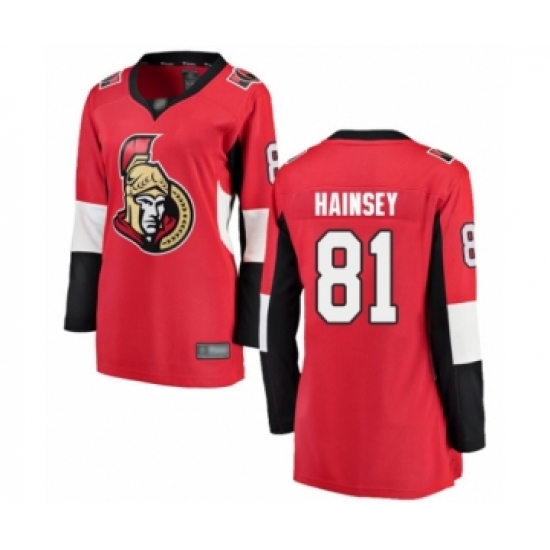 Women's Ottawa Senators #81 Ron Hainsey Fanatics Branded Red Home Breakaway Hockey Jersey - Ujersey