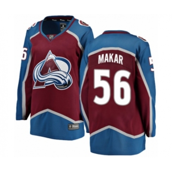 Women's Colorado Avalanche #56 Cale Makar Authentic Maroon Home Fanatics Branded Breakaway NHL Jersey - Ujersey
