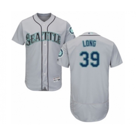 Men's Seattle Mariners #39 Shed Long Grey Road Flex Base Authentic Collection Baseball Player Jersey