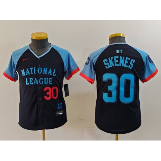 Youth Pittsburgh Pirates #30 Paul Skenes Number Navy 2024 All Star Limited Stitched Jersey - Ujersey