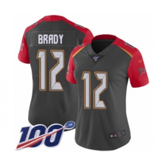 Women's Tampa Bay Buccaneers #12 Tom Brady Limited Gray Inverted Legend 100th Season Football Jersey - Ujersey