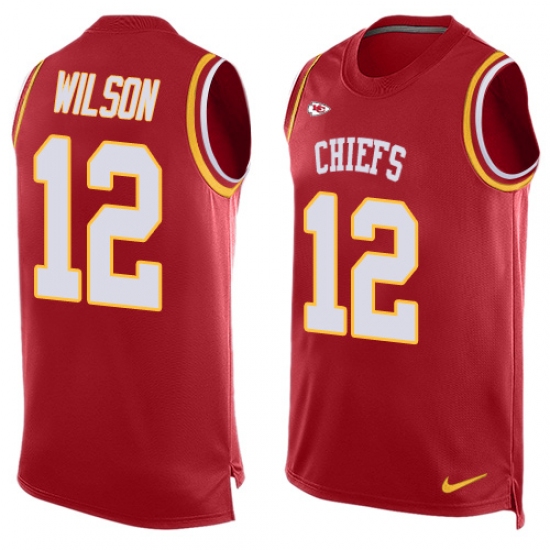 Men's Nike Kansas City Chiefs #12 Albert Wilson Limited Red Player Name & Number Tank Top NFL Jersey - Ujersey