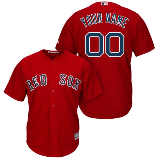 Men's Boston Red Sox Majestic Red Cool Base Custom Jersey - Ujersey