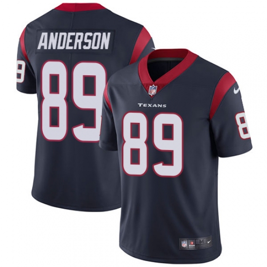 Men's Nike Houston Texans #89 Stephen Anderson Limited Navy Blue Team Color Vapor Untouchable NFL Jersey - Ujersey
