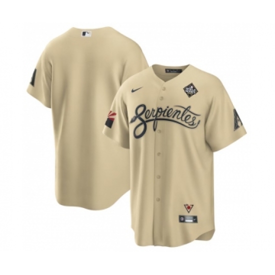 Men's Arizona Diamondbacks Blank Gold 2023 World Series City Connect Cool Base Stitched Baseball Jersey - Ujersey