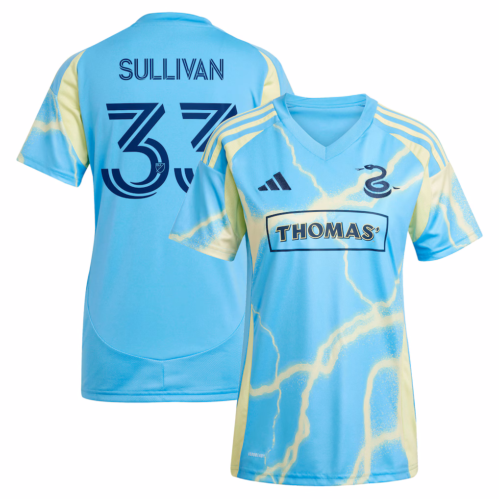 Women's Philadelphia Union Quinn Sullivan adidas Blue 2025 The Voltage Kit Replica Player Jersey - Ujersey NHL