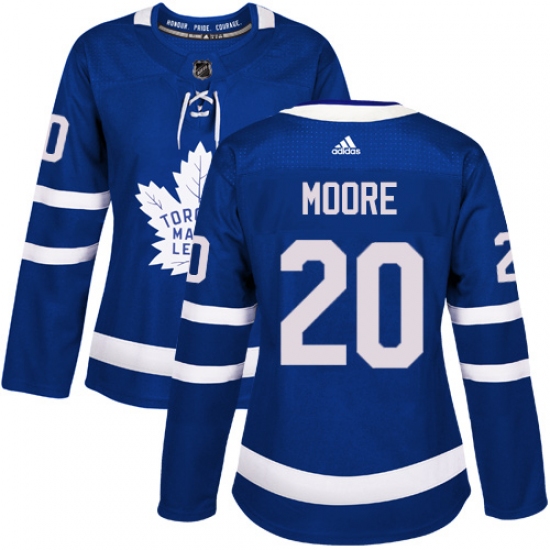 Women's Adidas Toronto Maple Leafs #20 Dominic Moore Authentic Royal Blue Home NHL Jersey - Ujersey