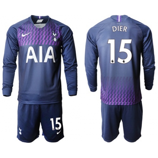 Tottenham Hotspur #15 Dier Away Long Sleeves Soccer Club Jersey