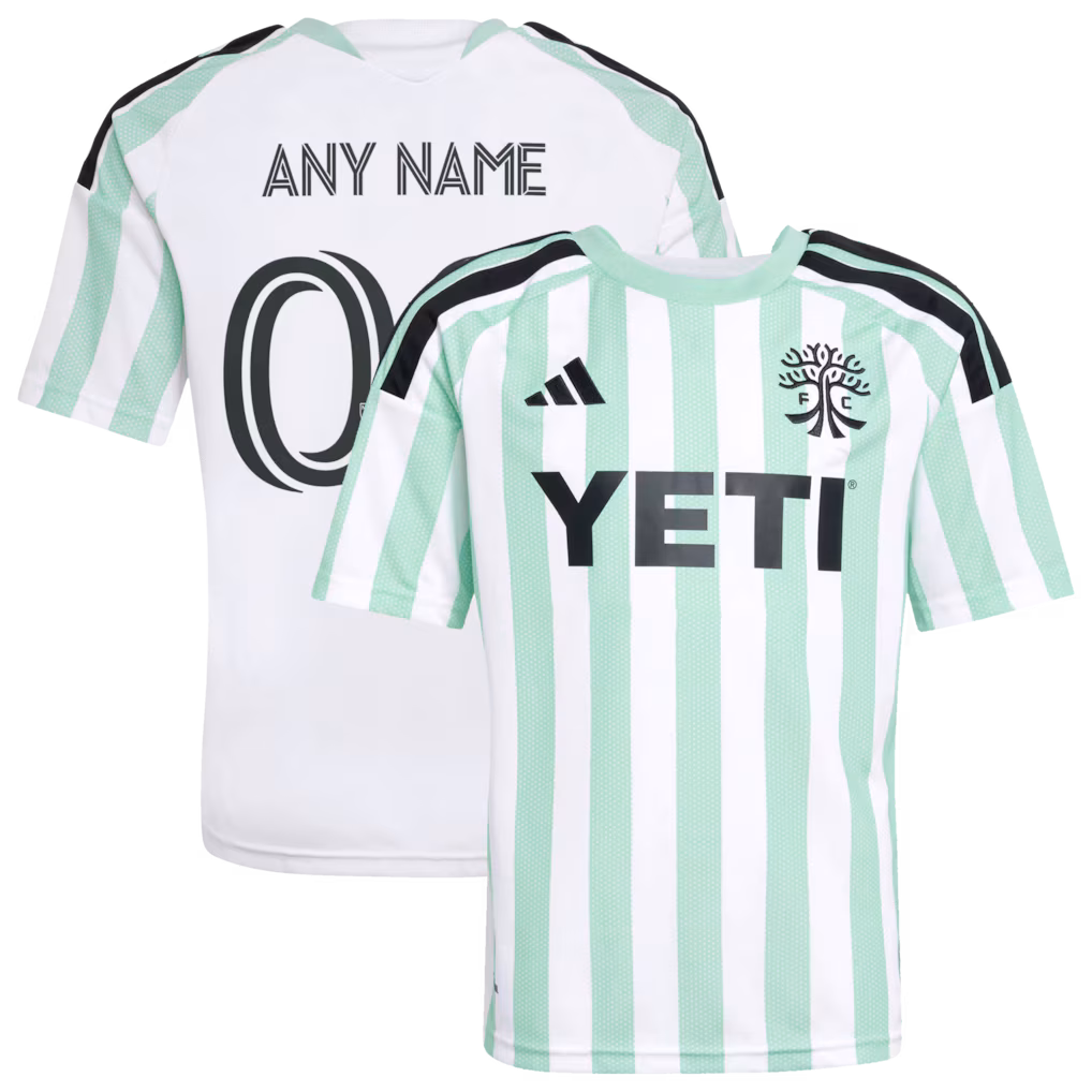 Youth Austin FC adidas White 2026 The Rooted Kit Replica Custom Jersey