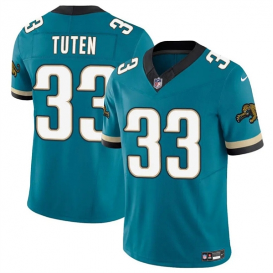 Men's Jacksonville Jaguars #33 Bhayshul Tuten Teal 2024 F.U.S.E. Prowler Throwback Vapor Limited Football Stitched Jersey - Ujersey