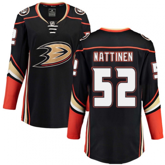 Women's Anaheim Ducks #52 Julius Nattinen Fanatics Branded Black Home Breakaway NHL Jersey - Ujersey