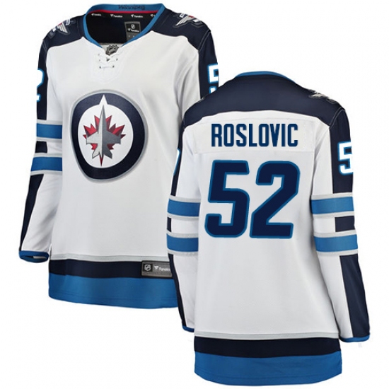 Women's Winnipeg Jets #52 Jack Roslovic Fanatics Branded White Away Breakaway NHL Jersey - Ujersey