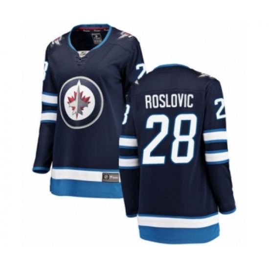 Women's Winnipeg Jets #28 Jack Roslovic Fanatics Branded Navy Blue Home Breakaway NHL Jersey - Ujersey