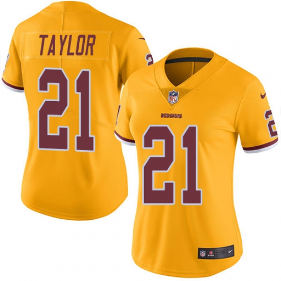 Women's Nike Washington Redskins #21 Sean Taylor Limited Gold Rush Vapor Untouchable NFL Jersey