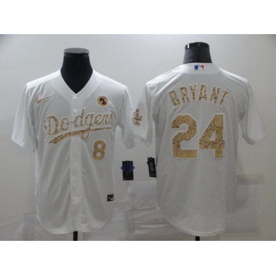 Men's Nike Mlb Los Angeles Dodgers Kobe Bryant White Fashion Version Jerseys - Ujersey
