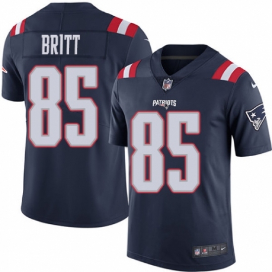 Youth Nike New England Patriots #85 Kenny Britt Limited Navy Blue Rush Vapor Untouchable NFL Jersey - Ujersey