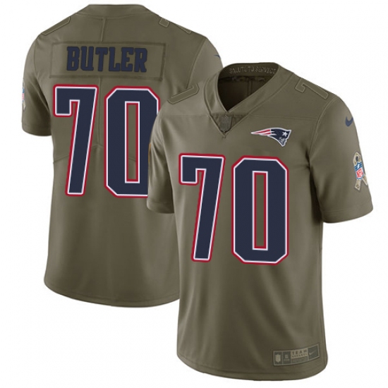 Youth Nike New England Patriots #70 Adam Butler Limited Olive 2017 Salute to Service NFL Jersey - Ujersey