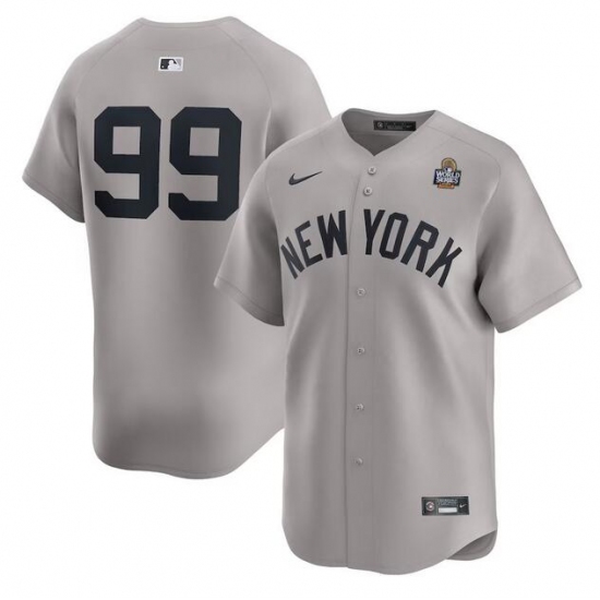 Men's New York Yankees #99 Aaron Judge Gray 2024 World Series Limited Stitched Baseball Jersey - Ujersey