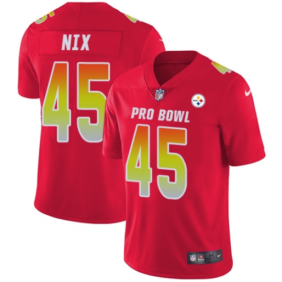 Men's Nike Pittsburgh Steelers #45 Roosevelt Nix Limited Red 2018 Pro Bowl NFL Jersey - Ujersey