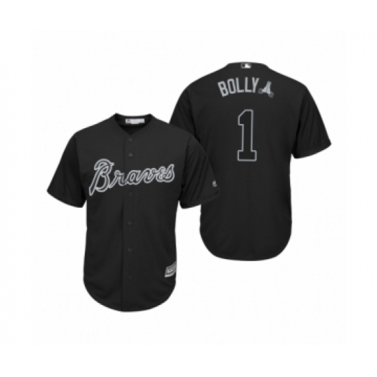 Women Atlanta Braves #1 Ozzie Albies Bolly Black 2019 Players Weekend Replica Jersey - Ujersey
