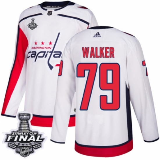 Youth Adidas Washington Capitals #79 Nathan Walker Authentic White Away 2018 Stanley Cup Final NHL Jersey - Ujersey