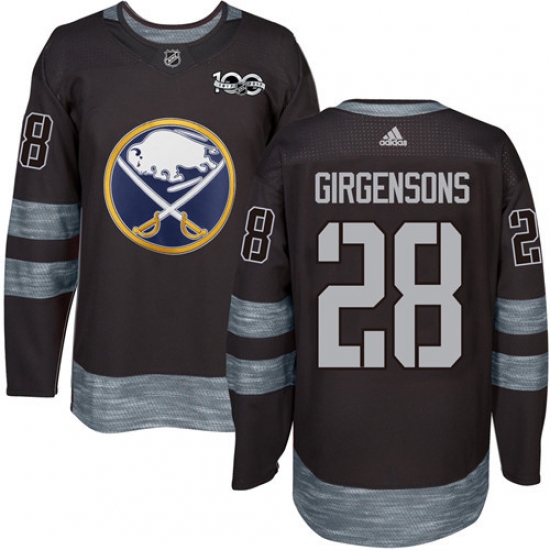 Men's Adidas Buffalo Sabres #28 Zemgus Girgensons Authentic Black 1917-2017 100th Anniversary NHL Jersey - Ujersey