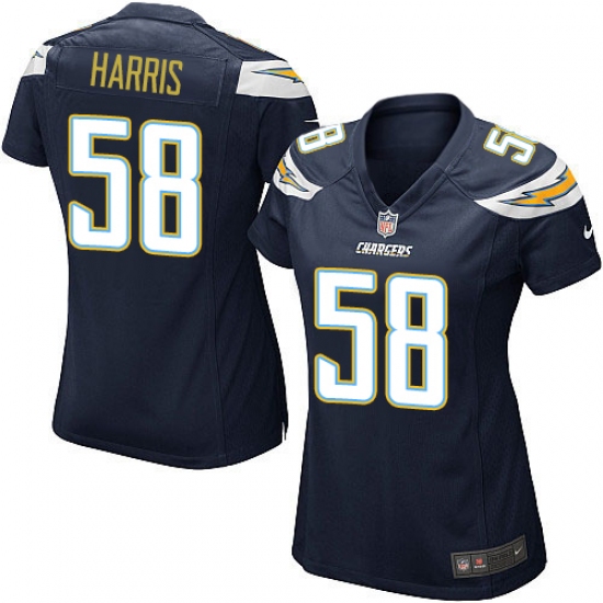 Women's Nike Los Angeles Chargers #58 Nigel Harris Game Navy Blue Team Color NFL Jersey - Ujersey