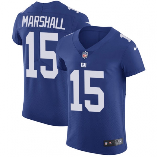 Men's Nike New York Giants #15 Brandon Marshall Elite Royal Blue Team Color NFL Jersey - Ujersey