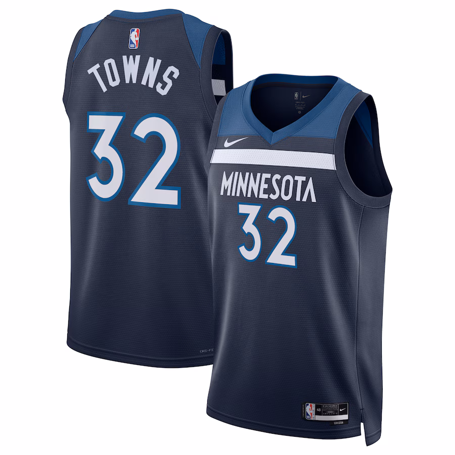 Unisex Minnesota Timberwolves Karl-Anthony Towns Nike Navy Swingman Jersey - Icon Edition - Ujersey NHL