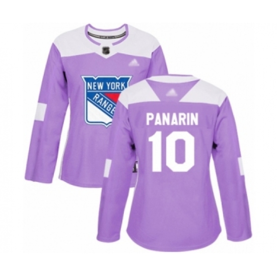 Women's New York Rangers #10 Artemi Panarin Authentic Purple Fights Cancer Practice Hockey Jersey - Ujersey