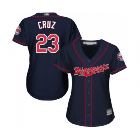 Women's Minnesota Twins #23 Nelson Cruz Replica Navy Blue Alternate Road Cool Base Baseball Jersey - Ujersey