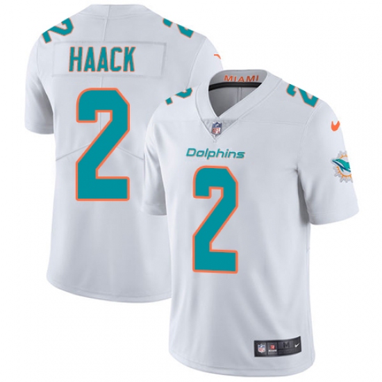 Men's Nike Miami Dolphins #2 Matt Haack White Vapor Untouchable Limited Player NFL Jersey - Ujersey