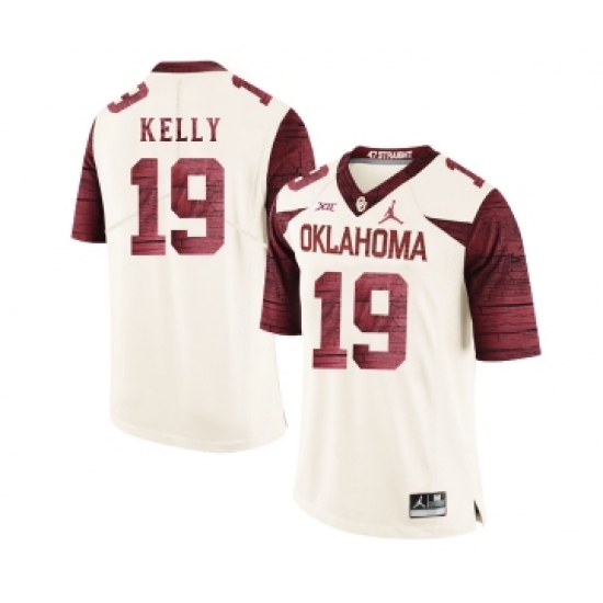 Oklahoma Sooners 19 Caleb Kelly White 47 Game Winning Streak College Football Jersey - Ujersey