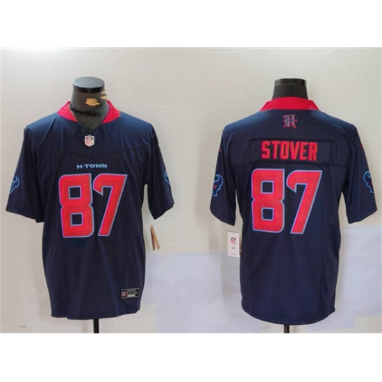 Men's Houston Texans #87 Cade Stover Navy 2nd Alternate F.U.S.E. Vapor Limited Football Stitched Jersey - Ujersey