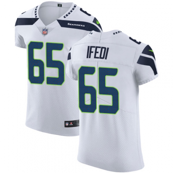 Men's Nike Seattle Seahawks #65 Germain Ifedi White Vapor Untouchable Elite Player NFL Jersey - Ujersey