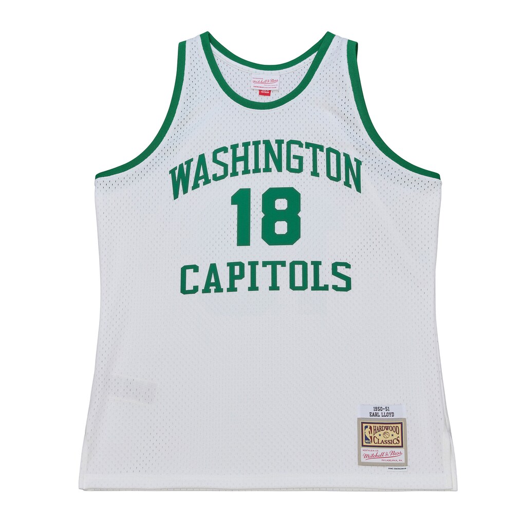Men's Washington Capitols Earl Lloyd Mitchell & Ness White 1950-51 Pioneers Swingman Jersey - SUjersey01