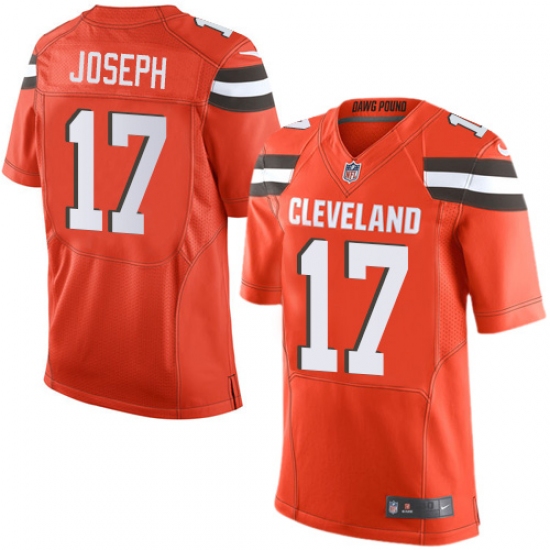 Men's Nike Cleveland Browns #17 Greg Joseph Elite Orange Alternate NFL Jersey - Ujersey