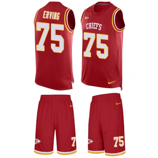 Men's Nike Kansas City Chiefs #75 Cameron Erving Limited Red Tank Top Suit NFL Jersey - Ujersey