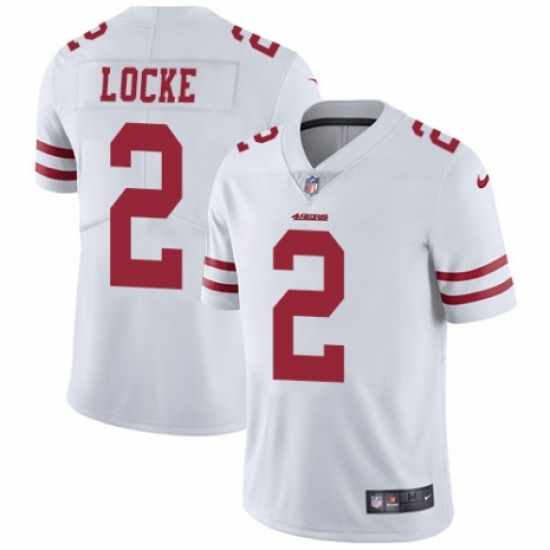 Youth Nike San Francisco 49ers #2 Jeff Locke White Vapor Untouchable Limited Player NFL Jersey - Ujersey