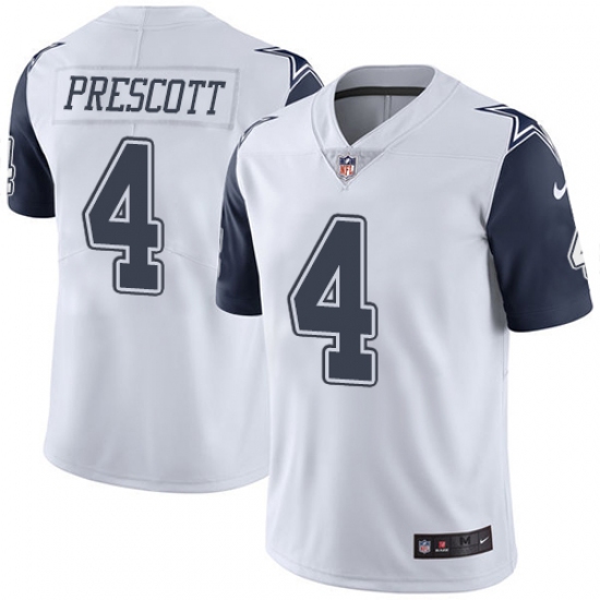 Youth Nike Dallas Cowboys #4 Dak Prescott Limited White Rush Vapor Untouchable NFL Jersey - Ujersey