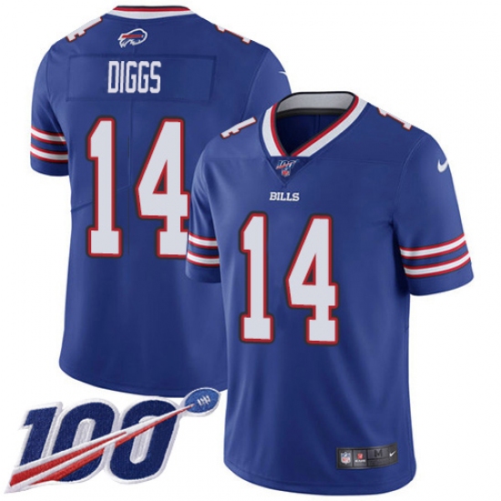 Nike Buffalo Bills #14 Stefon Diggs Royal Blue Team Color Men's Stitched NFL 100th Season Vapor Untouchable Limited Jersey - Ujersey
