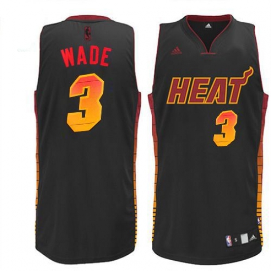 Men's Adidas Miami Heat #3 Dwyane Wade Swingman Black Vibe NBA Jersey - Ujersey