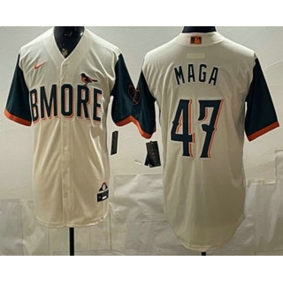Men's Baltimore Orioles #47 MAGA Cream 2026 City Connect Stadium Jersey - Ujersey